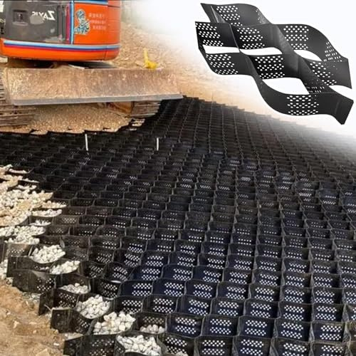 Caillebotis en plastique Allée de géogrille, grille de gravier, stabilisateur de gravier de grille au sol for hangars/aménagement paysager/aires de stationnement/jardin/allée de pente Caillebotis stab