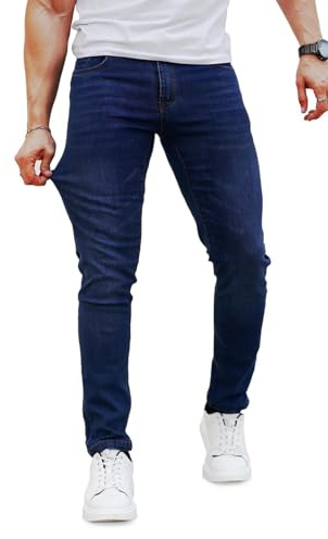 Heyfanee Jeans Homme Slim Stretch Jean Homme Tapered Coton Denim Pants