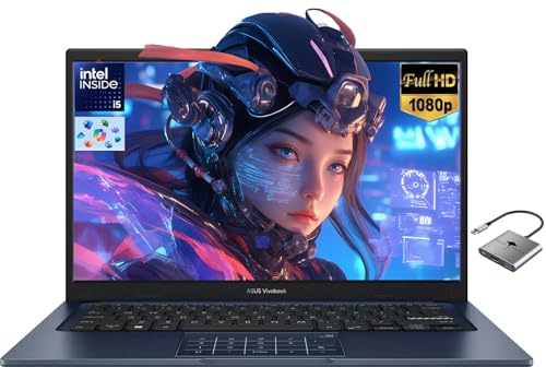 ASUS Vivobook - Computer portatile FHD da 14 per scuola aziendale, casa, scuola, Intel 10-Core i5-1334U (Beat i7-1250U), 16 GB RAM 512 GB SSD, tastierino numerico, webcam privata BT 5.1 Windows 11
