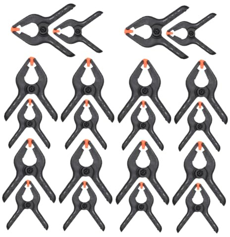 Toddmomy 20 piezas Abrazaderas de Resorte Plástico Clips Grandes y Medianos para Carpintería Sujeción Resistente para Proyectos Bricolaje y Fondos Agarre Firme Diseño Compacto y Portátil