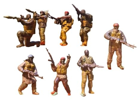 TTETTZ 8 Stück 1:64 Mini Figurenmodelle von Soldaten Aus Dem Nahen Osten, Ausstellungsstücke für Miniaturvölker