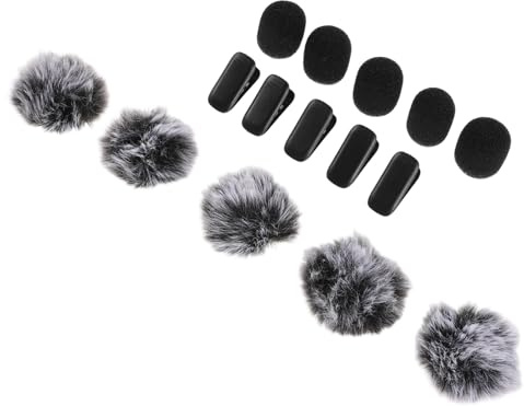 BESPORTBLE 10pcs Lavalier Microphone Accessories Windscreen Sponge Covers Furry Covers Clips for Conference Recording and Podcasting