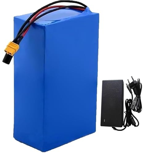 Batteria al litio da 36 V 15 Ah per bicicletta elettrica con caricabatterie, guscio in PVC impermeabile, scheda di protezione BMS integrata per motori da 500 W, 350 W e 250 W. 36V 15Ah,XT60+SM