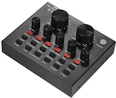 VIDOO Interface USB De La Carte Son du Mélangeur Audio Externe avec 6 Modes Sonores Effets Sonores Multiples