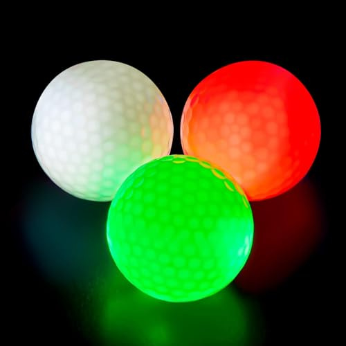THIODOON LED golfbälle bunt Light Up Golfbälle Nacht Golfball leuchtet im Dunkeln leuchtende golfbälle Perfekt für Nacht-Training und Golf-Langstreckenschüsse golfbälle pink rot blau grün Gelb weiß