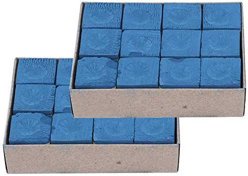 Keenso 24-teilige quadratische Kreide, Queue-Kreide, trockene Billard-Pool-Queue-Kreide, Blaue und rote Cue-Tip-Kreide, No-Slip, Snooker-Pool-Kreide, grüne Dreieck-Kreide