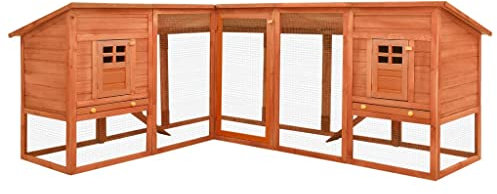 vidaXL Tanne Massiv Kaninchenstall Freilauf Braun Hasenstall Kaninchenkäfig