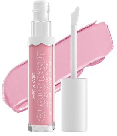 wet n wild, Mousse à Lèvres Cloud Pout Marshmallow, Rouge à Lèvres Liquide Mat, Formule Non Desséchante et Longue Durée, avec Huile d'Argan, Huile d'Avocat et Vitamine E, Cloud Chaser, Rose clair