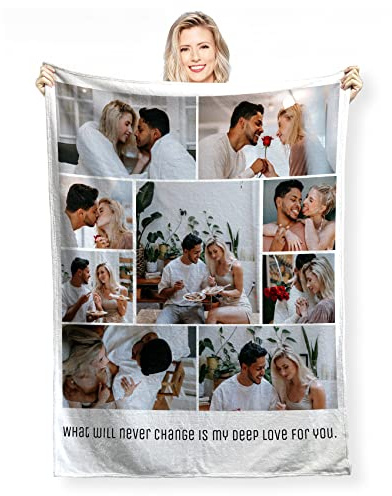 DZWSZ Personalisierte Decke mit Foto, Sofa Decke, Foto Decke, Weihnachtsdecke, Halloween Decke, Personalisierte Geschenke für Mama, Papa, Kind, Haustier, Liebhaber Oder Freund