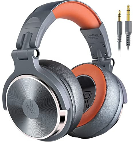 OneOdio Hi-Res Over Ear Headphones for Studio Monitoring and Mixing, Professional Adapter-Free DJ Recording Wired Headsets with Protein Leather Earcups, 50mm Driver (Pro-50 Metallic Blue)