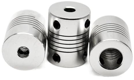 WABTU Junta De ​Acoplamiento Acoplador de Eje de mandíbula de Motor CNC de Aluminio, 2 uds., Acoplamiento Flexible de 5mm a 8mm OD19x25mm 3/4/5/6/6.35/7/8/10mm Eje Acoplamiento (Inner Diameter : 3x3)