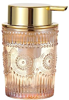 LEICURACE Glass Foam Soap Dispenser - Toothbrush Holder & Refillable Lotion Dispenser (S-Gold-Foaming)