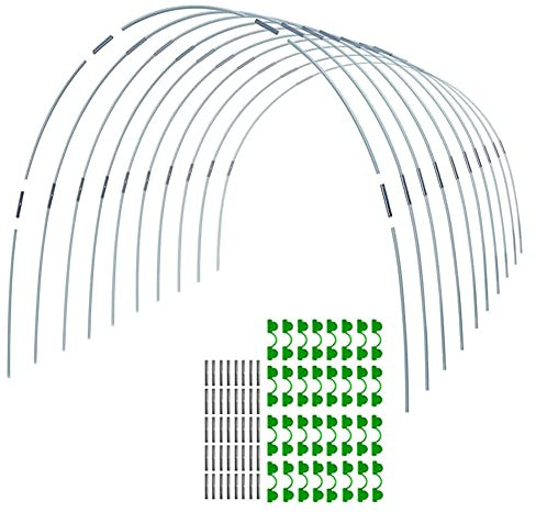Kit di supporto per piante da giardino, supporto per piante fai da te in fibra di vetro, cerchi per serra per giardino