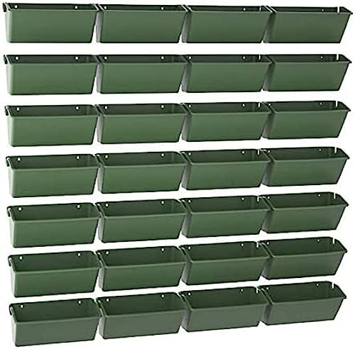 Vertikaler Garten-Wandpflanzer, Wandmontage-Pflanzgefäß Mit 28 Blumentöpfen, Atmungsaktives Drainageloch-Design, Starke Tragfähigkeit,Friendly321