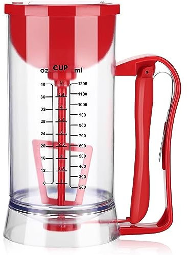 GaNkas 2023 New Pancake Batter Dispenser, Cupcake Batter Dispenser with Squeeze Handle, Batter Dispenser with Measuring Label, Batter Separator for Cookie Cake Waffles Muffin