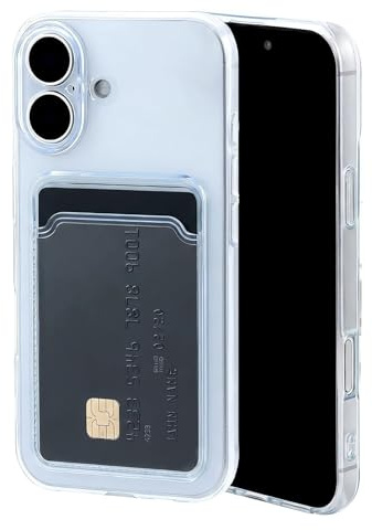 Chengyuanfeng för iPhone 15 Skal med korthållare Ultra-Tunt 1,5 mm Transparent Kortskal i Anti-Gulnande TPU med Kortfack Wallet Case med Kortplats för Kontaktlös Pendling (SL), Campus & Gym