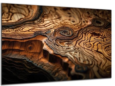 DARO Design - Wand-Bild 6mm HDF 40x30 cm Struktur Baum Holz - Wand-Deko Bilder Wohnzimmer