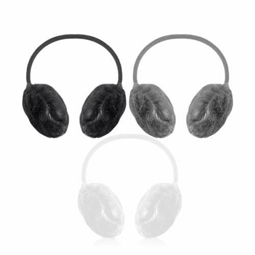 AL KAHF Super Soft Ear Muffs with Plastic Headband - Winter Ear Warmers & Protectors for Girls, Ladies, Men - Assorted Colours (1Pc)