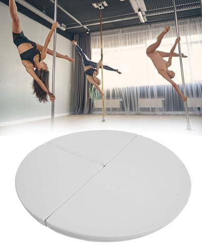 Pole Dance Matte Rundpoltanz-Schutzmatte 3/5 Cm Dick - Sicherheits-Trainingsmatten/Pole-Fitness-Schutzmatte, Faltbare, Wasserdichte Aerial-Hoop-Yogamatte(White,120cmx5cm(47x2))