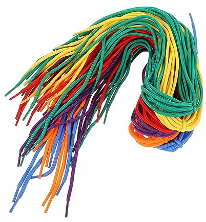 HOODANCOS 60pcs Colorful Round Beading Laces Polyester Shoelaces Diy Craft Making Ropes for Casual Shoes 80cm Shoelace Strings for Jewelry Threading and Shoe Accessories