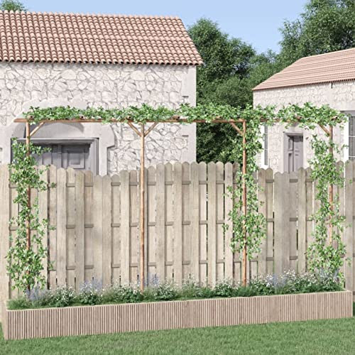 Homgoday Pergola aus Bambus, 385 x 40 x 205 cm, Pergolas aus Holz, für Terrasse, Außenbereich, Garten