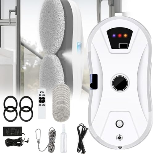Lavavetri Intelligente, Telecomando/Pulsante 2 Utilizza Robot per La Pulizia delle Finestre, Lavavetri Elettrico con Funzione di Rilevamento Automatico dei Bordi