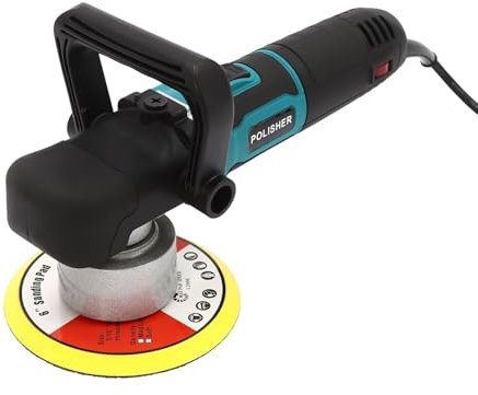 HINOPY Pulidora, 850 W, máquina pulidora excéntrica, juego de 6 velocidades variables, para encerar y pulir coches, faros y muebles