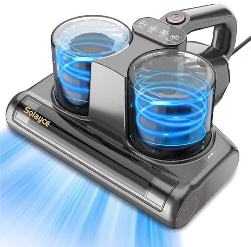 Solayce Mattress Vacuum Cleaner With Uv Light, 16 Kpa Bed Vacuum Cleaner With Hot Air Function, 500 W, Strong Suction Power, Ultrasonic Removes 99.9% Of Bacteria, Allergens