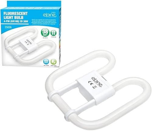 HomeVibe Fluorescent Light Bulb, 4-Pin 16W Energy-Saving Slim Lamp Tubes, 2D Shape, Long-Life 10,000 Hours - GR10Q Base, 3500K Warm White