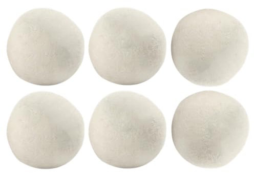 WWHJR Effizientes Wäschetrocknen, schnell trocknend, Weichspüler, Wolltrockner, Set mit 6 Stück, 7 cm, weißer Knäuel