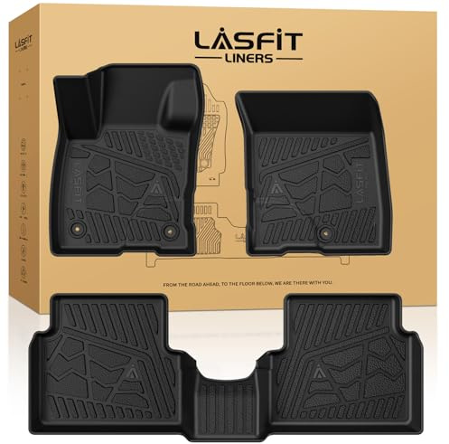 LASFIT Floor Mats for Ford Maverick 2022-2025 2026 (for EcoBoost Gasoline Models Only) All Weather Car Floor Pretoctor TPE Truck Liners for Ford Maverick Gas, 1st & 2nd Row Black