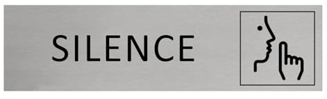 Plaque de porte CombiCraft Silence en aluminium 165 x 45 mm avec ruban adhésif