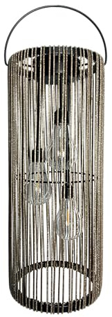 Gadgy Farol Solar Exterior Estilo Ratán – Lámpara LED Colgante o de Mesa – Luz Solar Decorativa para Jardín, Terraza o Balcón – Lámpara para Exteriores