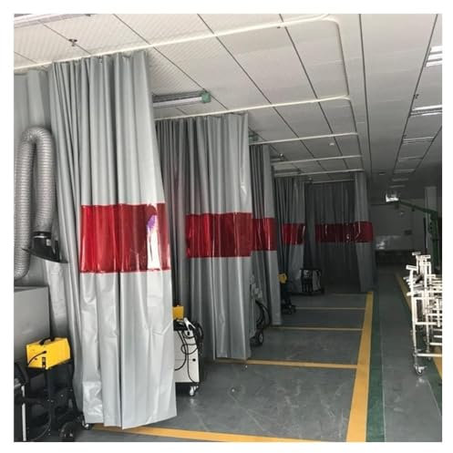 SHENJIA Cortina de soldadura con ventana de visualización, manta ignífuga recubierta de silicona, pantalla divisora industrial para talleres y cortadores