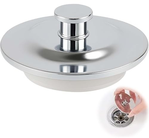 Bath Plug, Universal Bath Plug, 40-45mm, Stainless Steel Sink Stopper, Silicone Drain Plug Replacement For Kitchen, Laundry, RV And Bathroom Sinks