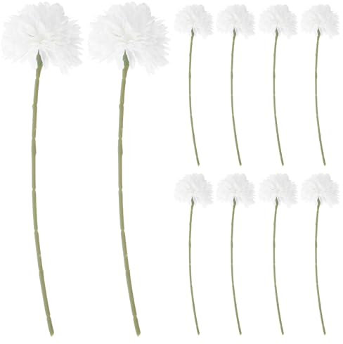Levemolo Ramo de 10 Crisantemos Artificiales Blancos Tallos Flexibles y Diseño Realista para Decoración Elegante en Hogar y Jardín