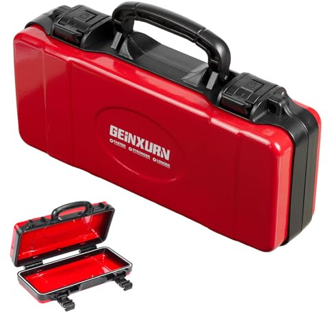 Geinxurn Coffret à Outils Rouge, Coffret à Outils Portable et Robuste en Acier avec Verrouillage de Sécurité et Poignée pour le Rangement et l'organisation des Outils, pour Bricoleurs