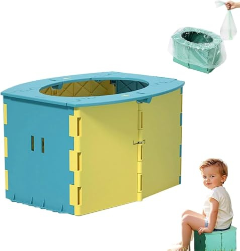 Baby Whisper Co Reisetöpfchen, wiederverwendbare Kindertoilette, faltbarer Toilettensitz für Auto, Camping, Outdoor und Indoor