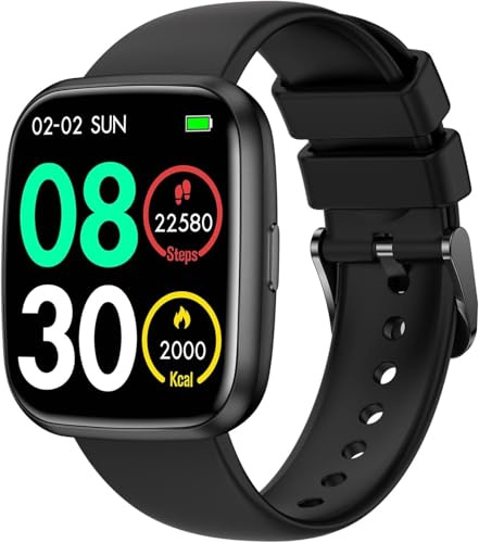 Orologio intelligente da uomo/donna con schermo HD da 4,4 cm, chiamate Bluetooth, cardiofrequenzimetro, fitness tracker, impermeabile IP68
