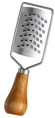 NVOQILIN Petite râpe à fromage en acier avec poignée ergonomique en bois compacte pour une efficacité de cuisine