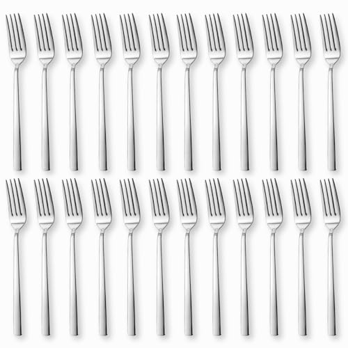 Paluplus Set 24 Forchette in Acciaio Inox, Lunghezza 20,5 cm, Posate con finitura lucida, Design elegante, Lavabili in Lavastoviglie, per Casa, Cucina e Ristoranti Hotel, Made Italy -302M