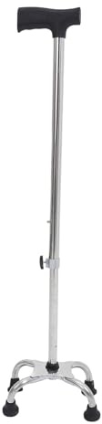 BELLIFFY Bastone da Regolabile in Acciaio Inossidabile con Supporto Aggiuntivo e Base Antiscivolo a Punte, Ergonomico e Donna, per Uso Indoor e Outdoor