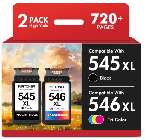 Cartouche Encre 545 et 546 TS3350 pour Canon 545-546 545XL 546XL