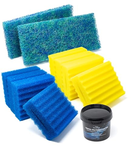 Pondlife CBF Set für Teichfilter passend für OTF 16000 & 350B Filter | 8 x Schwamm, 2 x Japanmatte, 1x Pondovit Filterstarter