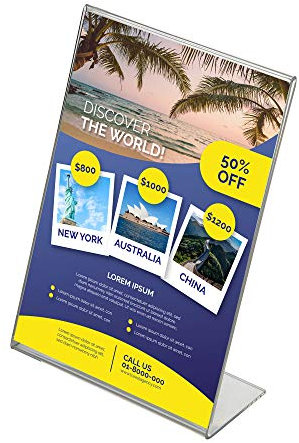 DISPLAY SALES L-Aufsteller aus Acryl Tischaufsteller DIN A5 Hochformat transparent