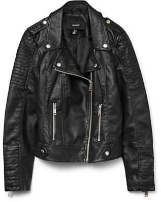 VERO MODA Damen Kunstleder-Jacke VMKerriultra Biker-Style 10228728 Black M