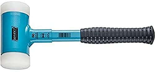 HAZET Kunststoff-Hammer, rückschlagfrei 1953N-60, 60 mm, Materialschonend | Ø 60 mm, Länge 335 mm, 1750 g, 60 mm, Auswechselbare Köpfe aus Polyurethan, splitter- und bröckelfrei, Materialschonend