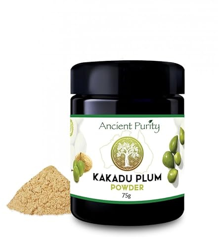 Kakadu Plum Powder 75g - Alimento naturale con vitamina C più alto | Australian Bush Food antiossidante e supporto di bellezza | Ancient Purity