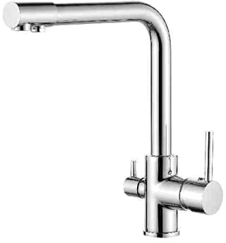 Waxter BA1301 Mezclador Fregadero Cocina Bagua, Caño L Osmosis, Acero Inox Satinado