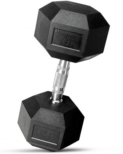 HQ Germany® Hexagon Hanteln 17,5kg 2 Stück | Geruchsarm, ±1,5% Gewichtstoleranz | 17,5kg Hantel, 17,5 kg hanteln 2er Set, Kurzhantel, Dumbbell, 17,5 Kilo Hantel Set, Hantelset Hexagon